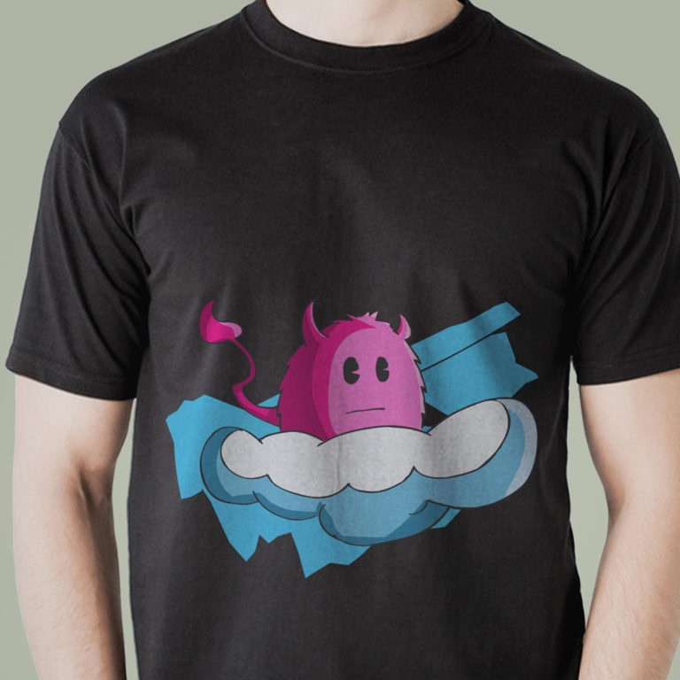 man in blank t-shirt